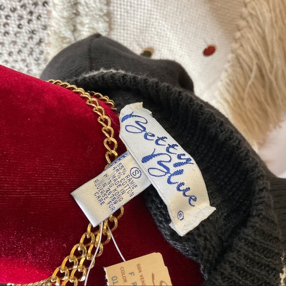 Vintage 80s Betty Blue Button Down Cardigan Black White Sweater Size S Hong Kong - Picture 6 of 10